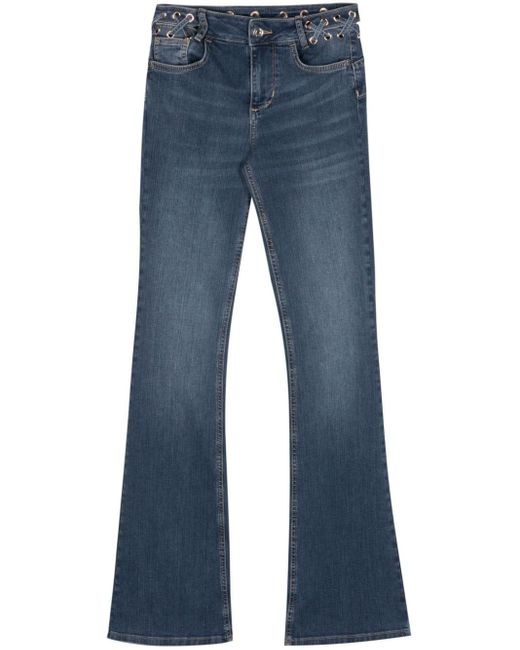 Liu Jo Blue Criss-cross-detailing Flared Jeans