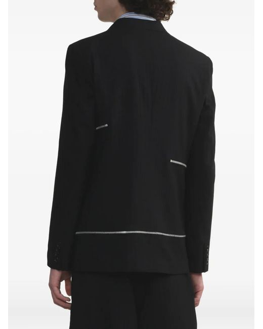 Comme des Garçons Blue Zip-Detail Blazer for men