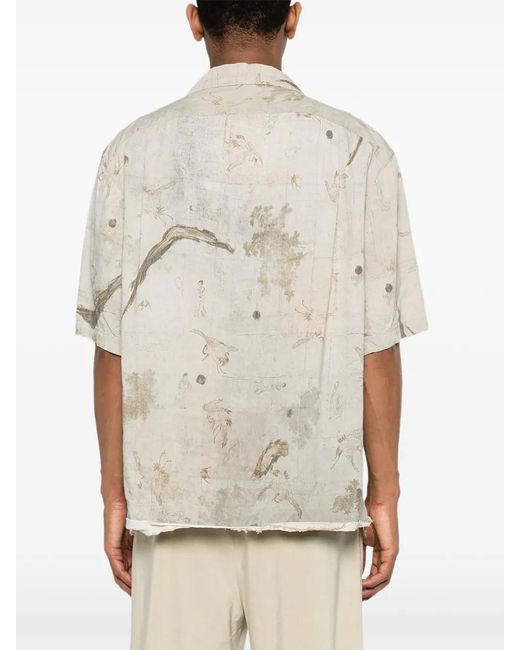 Ziggy Chen White Buttoned Print Shirt for men