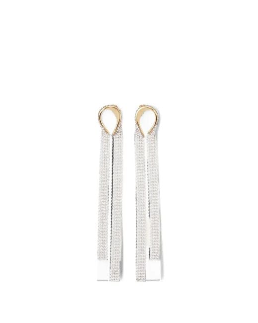 Lanvin White Boucles D'Oreilles Pendantes À Design Torsadé