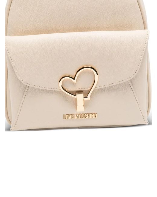 Love Moschino White Heart-Detail Backpack