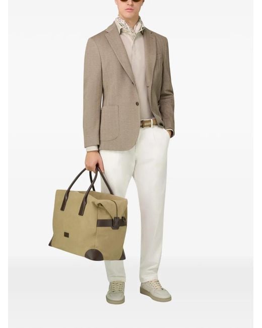 Boggi Natural Herringbone Patch Pocket Jacket for men