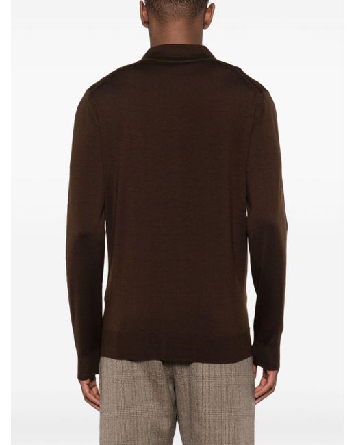 Barena Brown Pevaron Fine-knit Polo Shirt for men