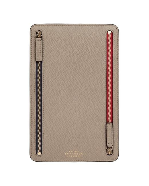 Smythson Gray Panama Multi-Zip Case