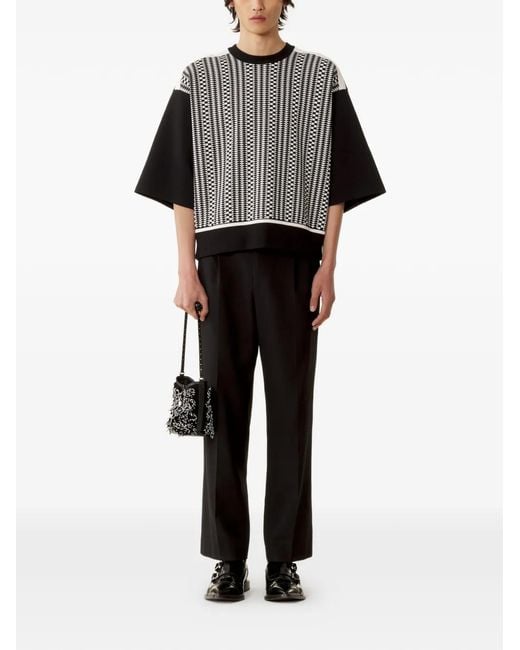 Lanvin Black Patterned Sweater for men