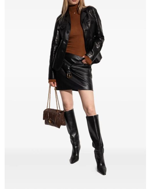 Versace Black V2025 Leather Boots