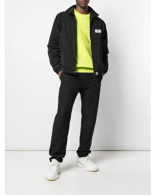A Bathing Ape Black Detachable Logo-Print Bomber Jacket for men