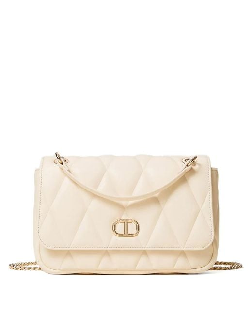 Twinset Natural Audrey Quilted Chain Shoulder Bag