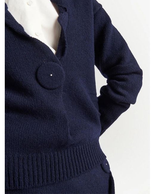Prada Blue Cashmere V-neck Jumper