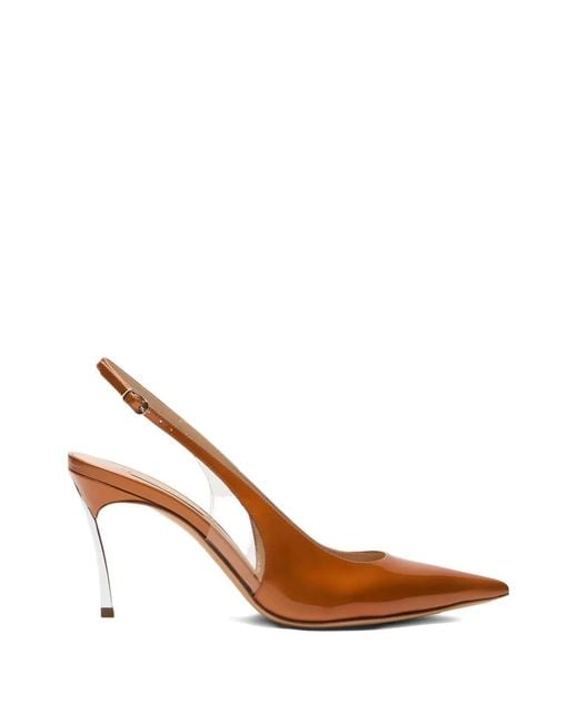 Casadei Brown Superblade Slingback Pumps