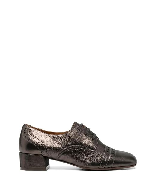 Chie Mihara Gray Ikane Perforated-Detail Oxford Shoes
