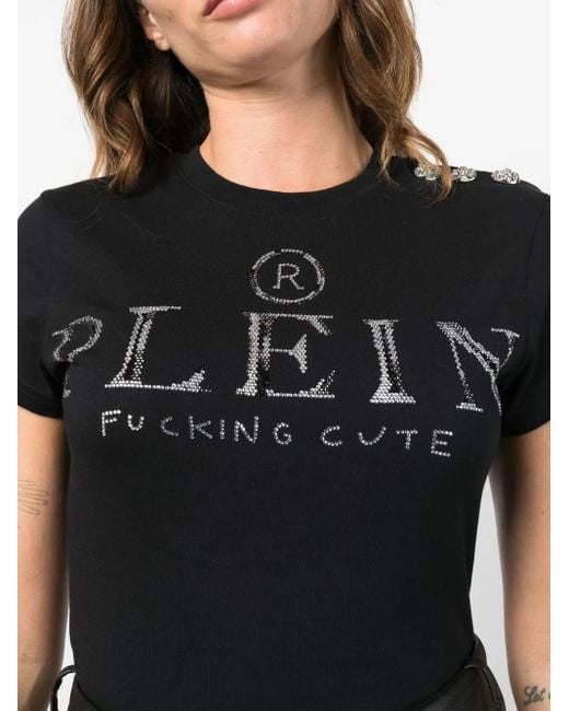 Philipp Plein ビジューロゴ Tシャツ Black