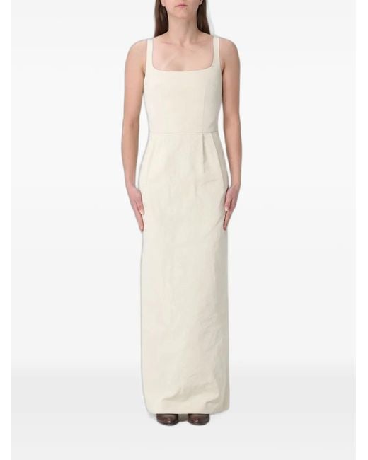 Ter Et Bantine White Square-Neck Sleeveless Maxi Dress