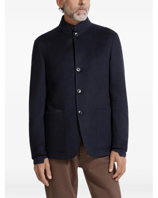 Zegna Blue Oasi Cashmere Il Conte Jacket for men