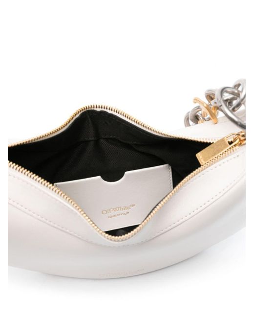 Off-White c/o Virgil Abloh White Hemisphere Leather Shoulder Bag
