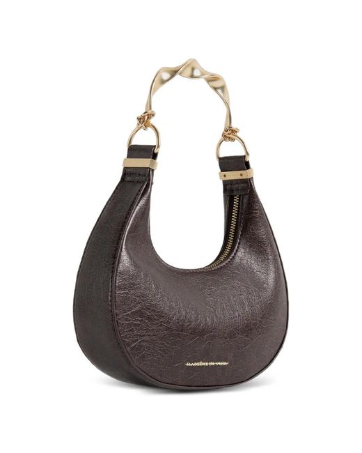 Manière De Voir Brown Sadie Sculpted Crescent Bag