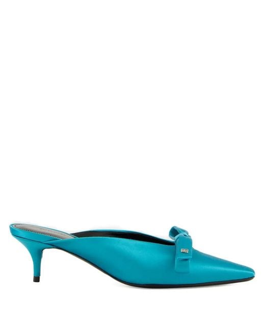 Balenciaga Blue 65Mm Nano Bow Heeled Mules