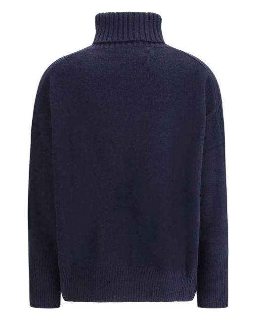 Allude Blue Turtleneck Cashmere Sweater
