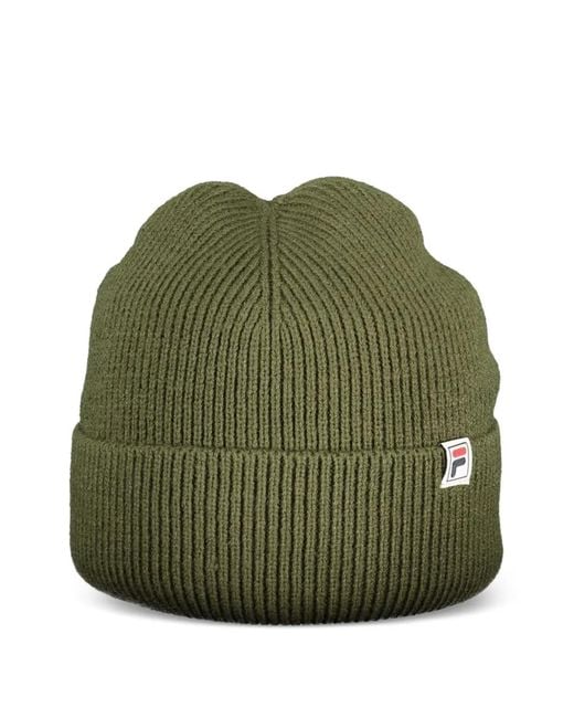 Fila Green Logo-Patch Beanie Hat for men