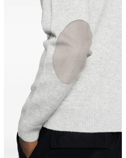 Theory White Morlan Ribbed Wool Blend Jumper for men