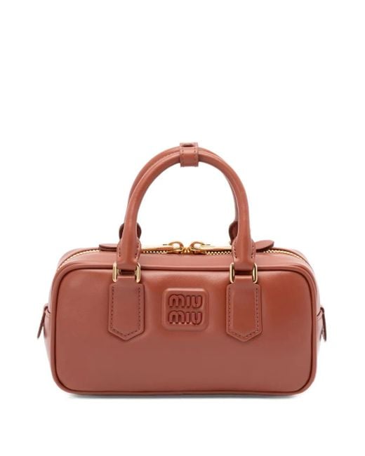 Miu Miu Pink Arcadie Tote Bag Mit Logo-Schild