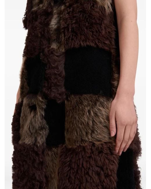 Marni Black Patchwork Faux Fur Gilet