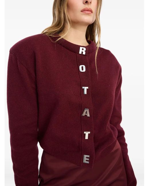 ROTATE BIRGER CHRISTENSEN Red Cardigan With Letters