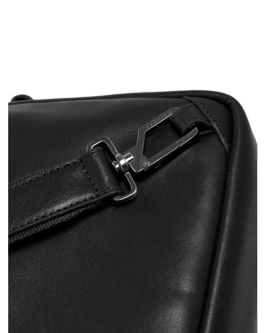 Piquadro Black Logo-Plaque Rfid-Shielded Ipad Mini Messenger Bag for men
