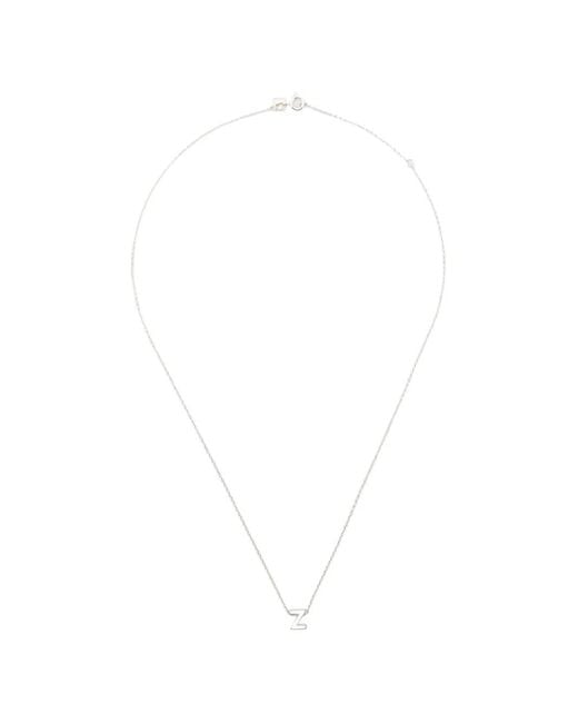 Le Gramme White Alphabet Necklace for men