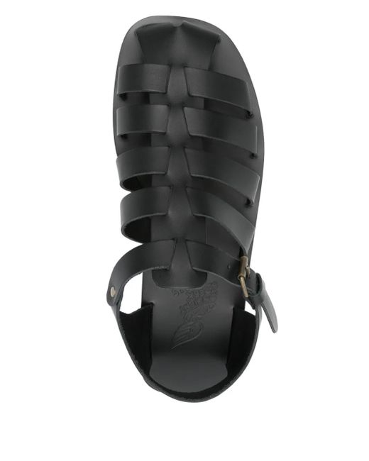Ancient Greek Sandals Black Nestoras Sandals for men