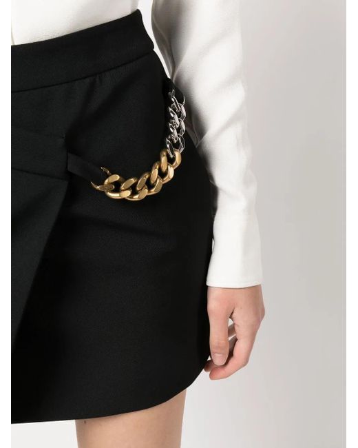 Stella McCartney Black Falabella Chain-Link Mini-Skirt