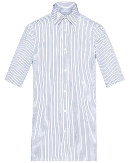 Maison Margiela White And Blue C-embroidery Shirt for men