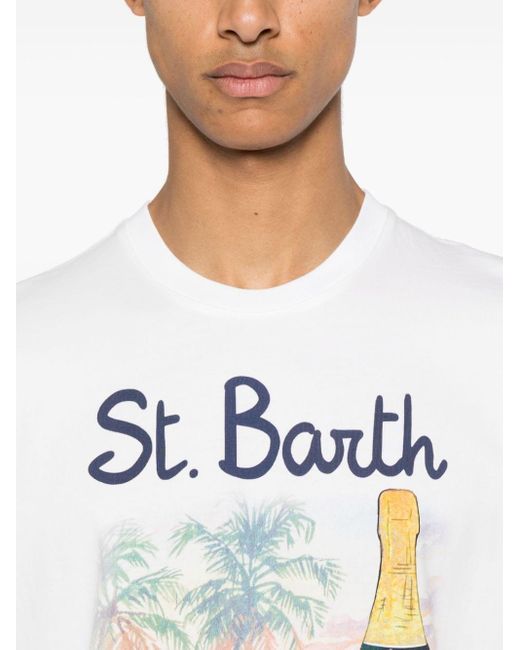 Mc2 Saint Barth T-Shirt mit "Golden Hour"-Print in White für Herren