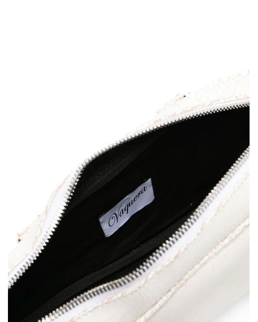 VAQUERA White Violin Distressed Leather Tote Bag