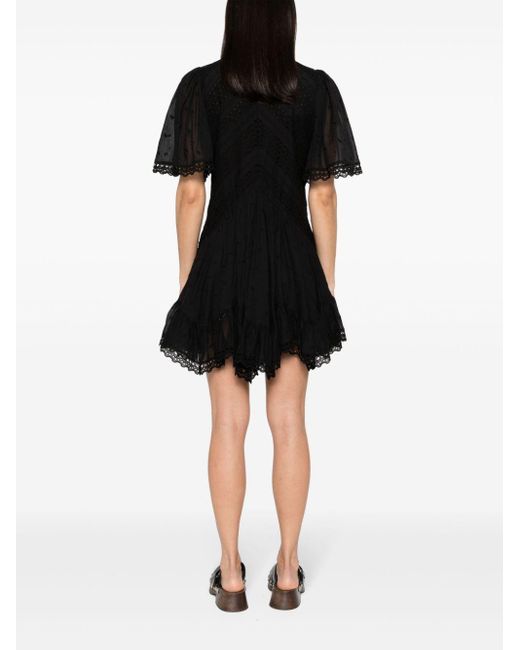 Isabel Marant Black Slayae Broderie-anglaise Mini Dress