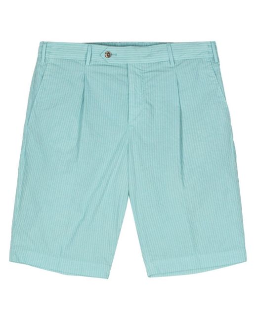 PT Torino Seersucker-Shorts mit Falten in Blue für Herren