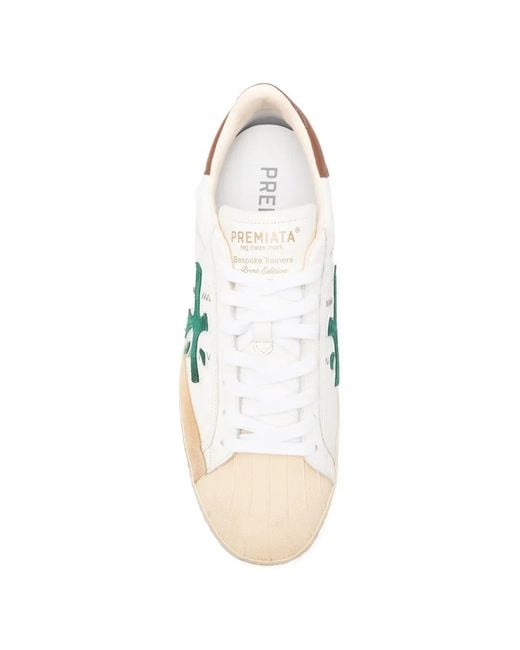 Premiata White Steven Leather Sneakers for men
