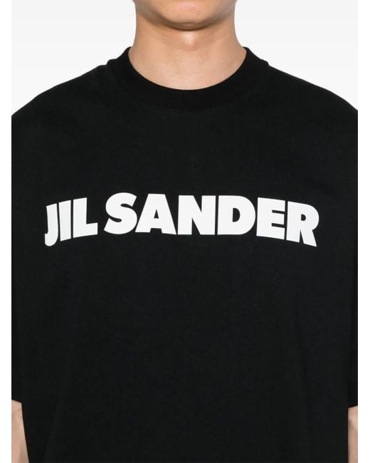 Jil Sander Black Logo-Print T-Shirt for men
