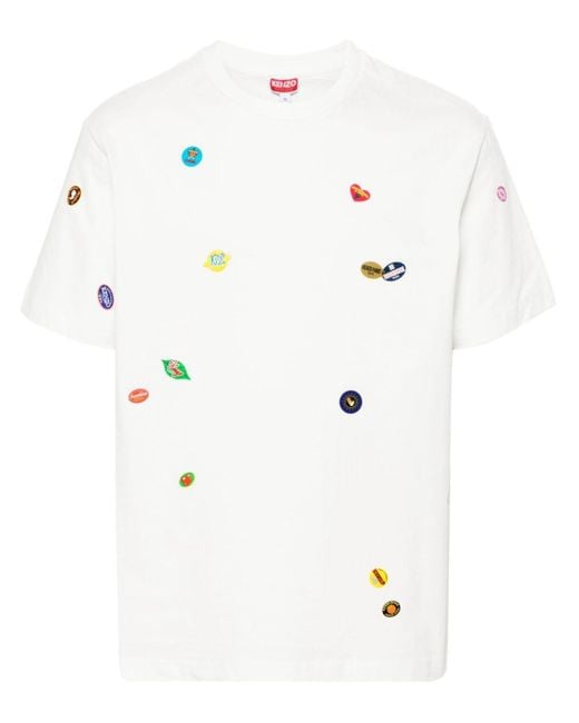 メンズ KENZO ' Fruit Stickers' Cotton T-shirt White