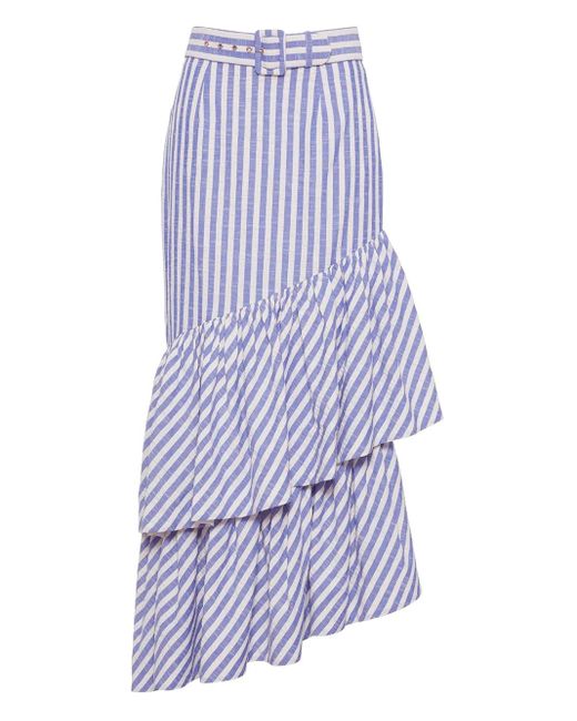 Cara Cara Purple Gestreifter Terra Maxirock Mit Rüschen