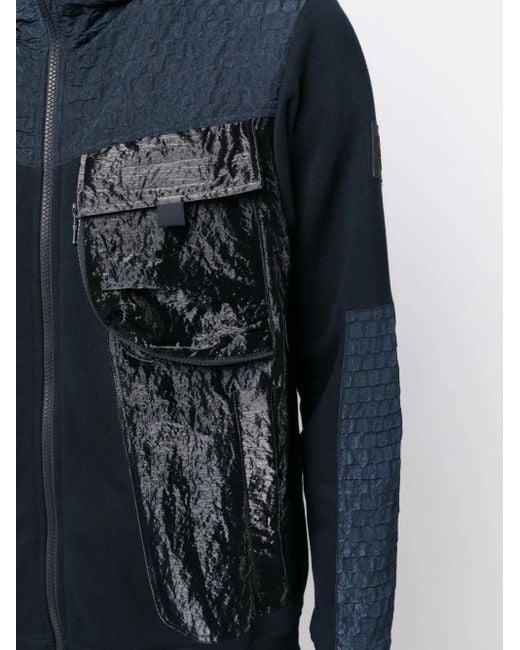Paul & Shark Blue Stand-Up Collar Hooded Jacket for men