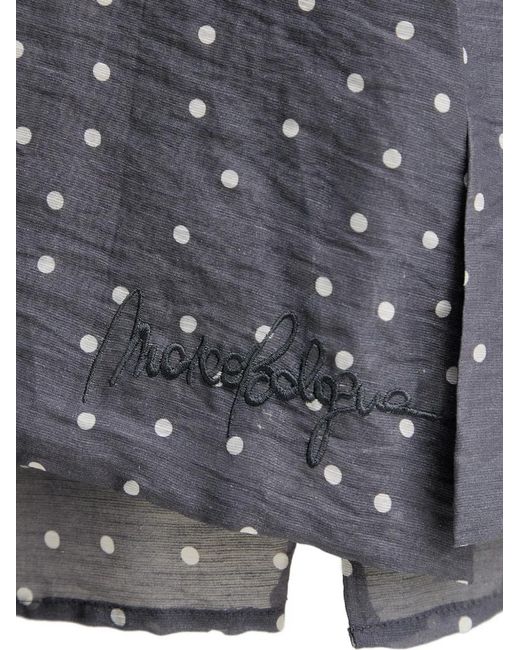 Silvian Heach Gray Tiniz Polka-Dot Pussy-Bow Blouse
