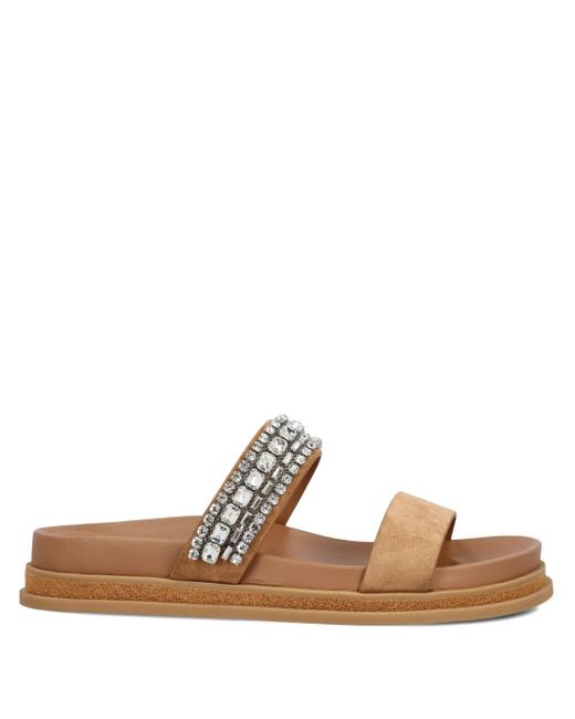 Sandalias planas con detalles de cristal Jimmy Choo de color White