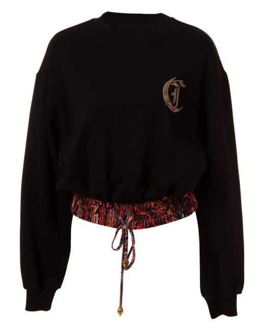 Just Cavalli Black Cotton Sweatshirt