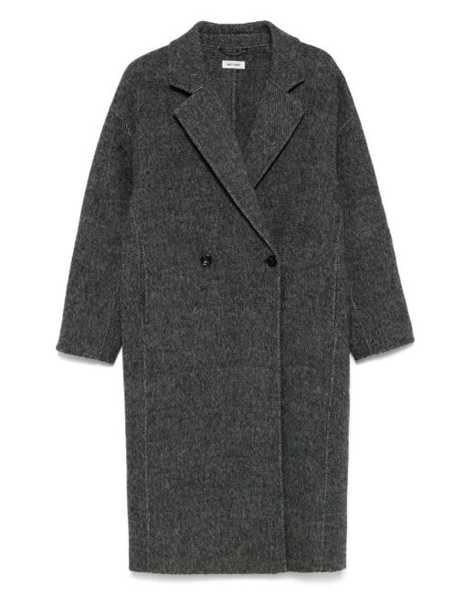 Soft Goat Gray Herringbone Coat