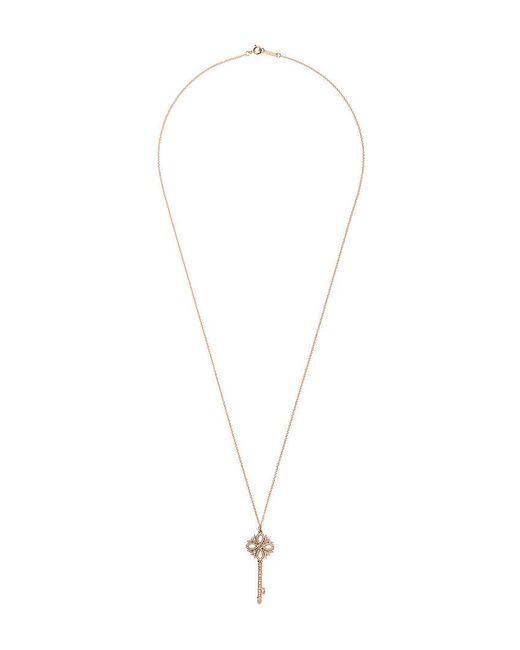 Tiffany & Co Metallic 18kt Rose Gold Tiffany Victoria Key Diamond Medium Pendant