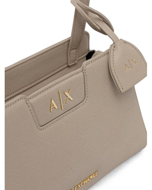 ARMANI EXCHANGE Gray Logo-Plaque Cross Body Bag