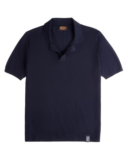 Tod's Blue Short-sleeve Wool Polo Shirt for men