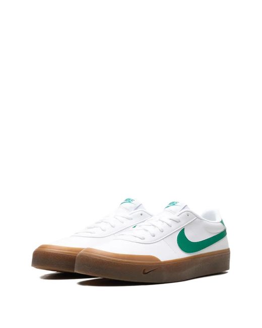 Nike Green Court Shot Swoosh Low-Top Sneakers for men