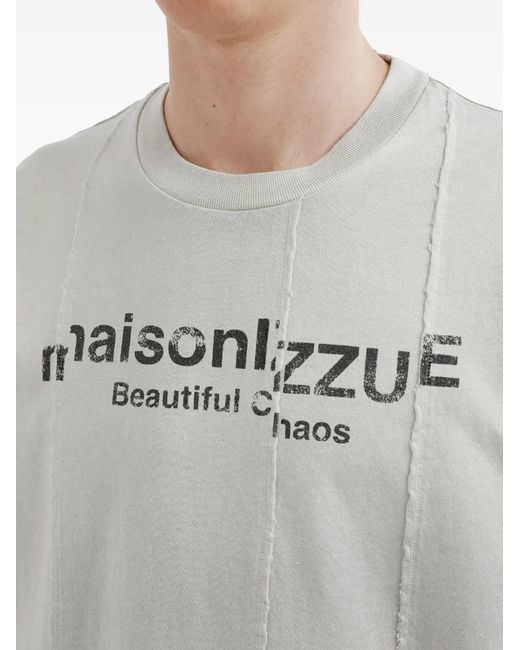 Izzue Gray Cotton T-Shirt for men